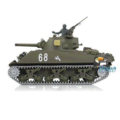 Henglong 1/16 TK7.0 Promotin USA M4A3 Sherman 3898 RTR RC Tank with Barrel Recoil BB IR Smoke Metal Tracks Sprockets Idlers Wheels