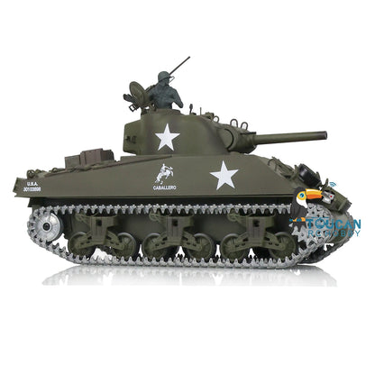 Henglong 1/16 TK7.0 3898 USA M4A3 Sherman RTR RC Tank Barrel Recoil Smoke 360 Degrees Turret BB IR Metal Tracks Gearbox Drive Idler Wheels