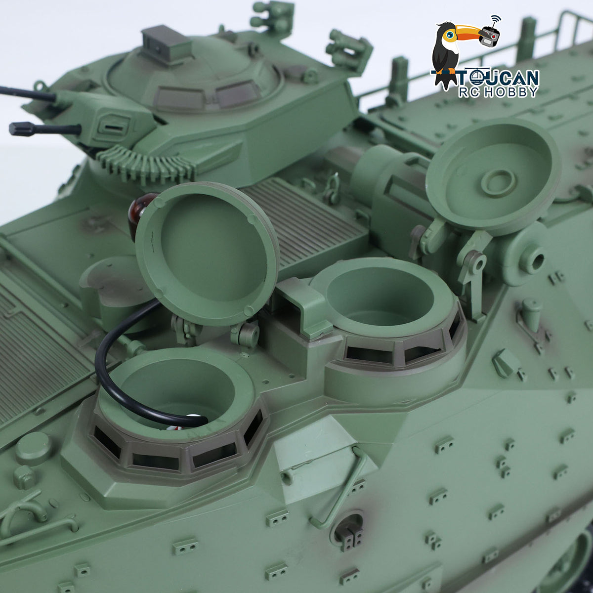 TOUCAN RC HOBBY Tongde TD3.0 1/16 Scale RC Armored Transport Vehicle Remote Control Tank Model Infrared Combat 320degrees Rotating Sound Smoke Lights