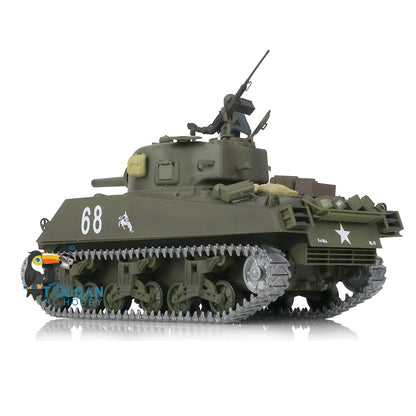 Henglong 1/16 TK7.0 Promotin USA M4A3 Sherman 3898 RTR RC Tank with Barrel Recoil BB IR Smoke Metal Tracks Sprockets Idlers Wheels