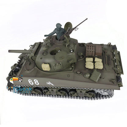 Henglong 1/16 TK7.0 3898 USA M4A3 Sherman RTR RC Tank Barrel Recoil Smoke 360 Degrees Turret BB IR Metal Tracks Gearbox Drive Idler Wheels
