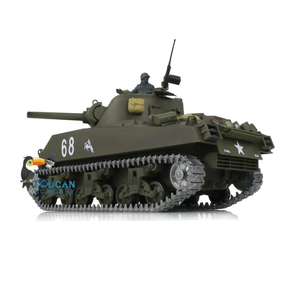 Henglong 1/16 TK7.0 3898 USA M4A3 Sherman RTR RC Tank Barrel Recoil Smoke 360 Degrees Turret BB IR Metal Tracks Gearbox Drive Idler Wheels