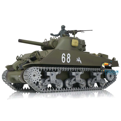 Henglong 1/16 Profession TK7.0 USA M4A3 Sherman 3898 RTR RC Tank BB IR Smoke 360 Degrees Turret Metal Tracks Sprockets Idlers Road Wheels