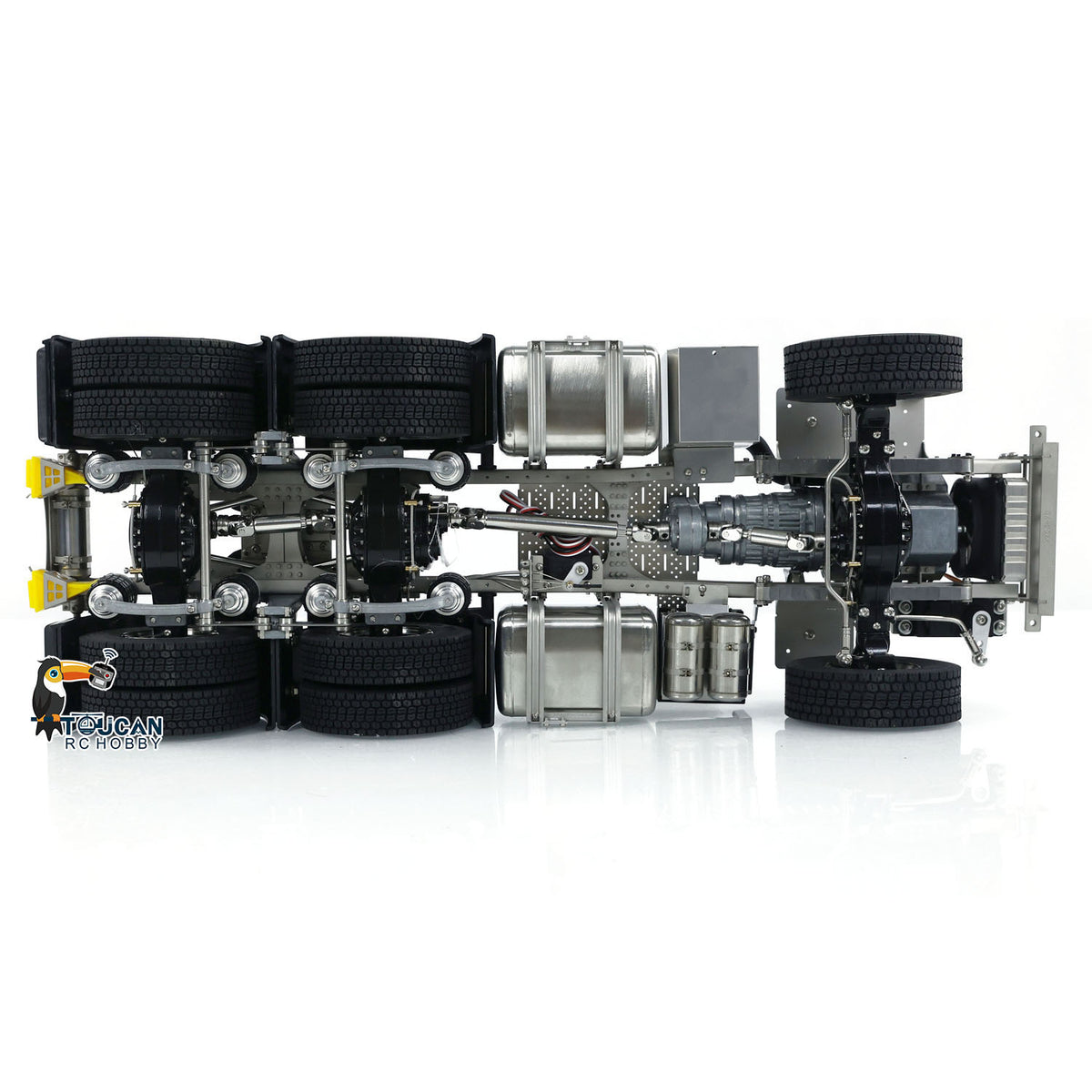Metall-6x6-Chassis für 770S 1/14 RC-Sattelzugmaschine, 3-Gang-Getriebe, Differentialsperrenachsen, mit Sound- und Lichtsystem