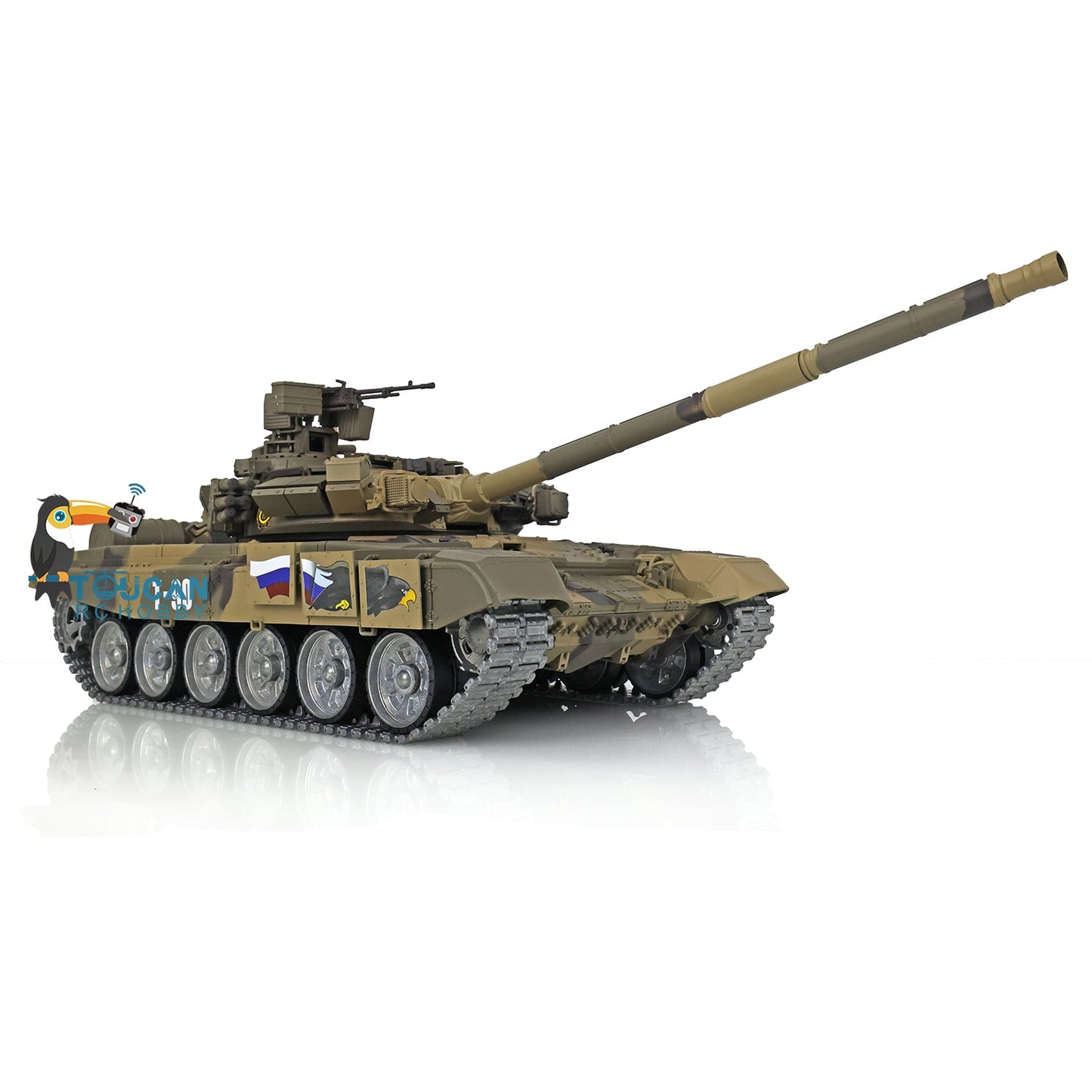 Henglong 1/16 TK7.0 Profession Russia T90 3938 RTR RC Tank with 360 Degrees Turret BB IR Smoke Metal Tracks Sprockets Idlers Road Wheels Gearbox