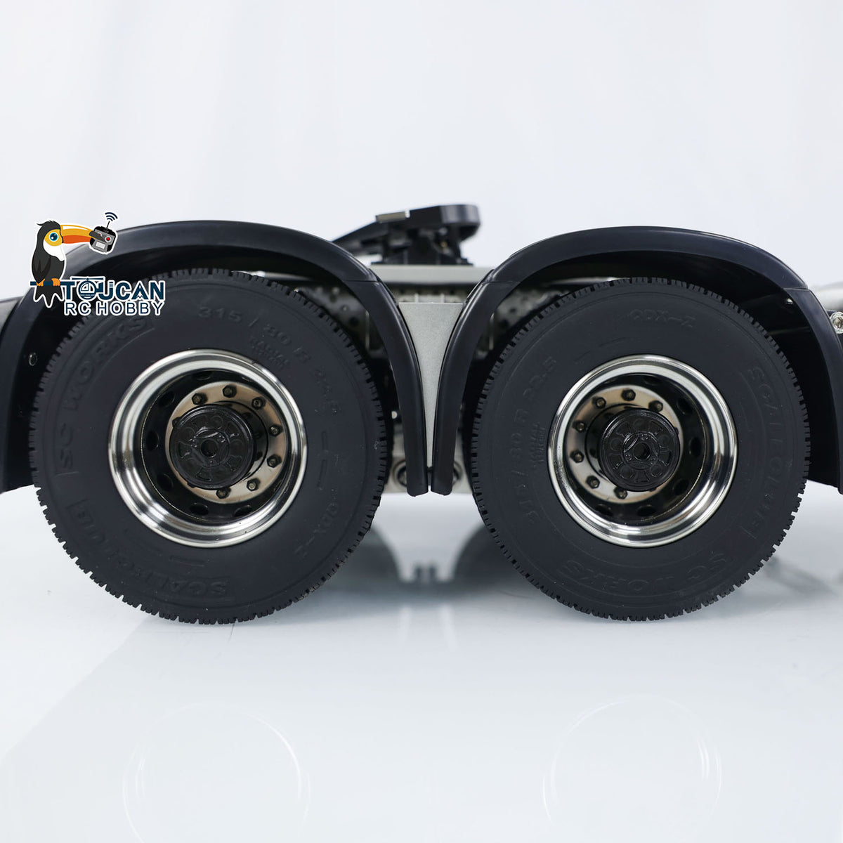 Metall-6x6-Chassis für 770S 1/14 RC-Sattelzugmaschine, 3-Gang-Getriebe, Differentialsperrenachsen, mit Sound- und Lichtsystem