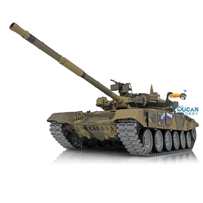 Henglong 1/16 TK7.0 Profession Russian T90 RC Tank 3938 with Red Eyes 360 Degrees Turret Smoke Infrared Combat Metal Sprockets Idlers Road Wheels