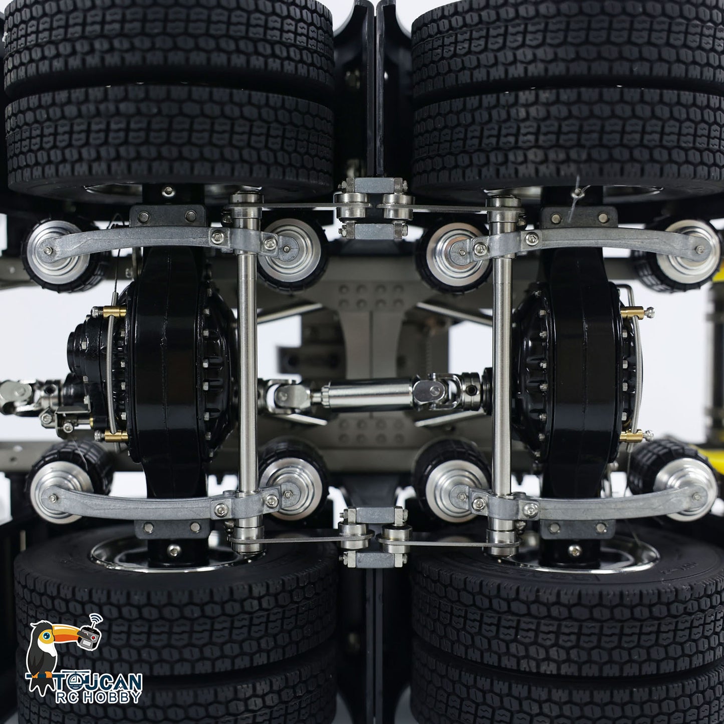 Metall-6x6-Chassis für 770S 1/14 RC-Sattelzugmaschine, 3-Gang-Getriebe, Differentialsperrenachsen, mit Sound- und Lichtsystem