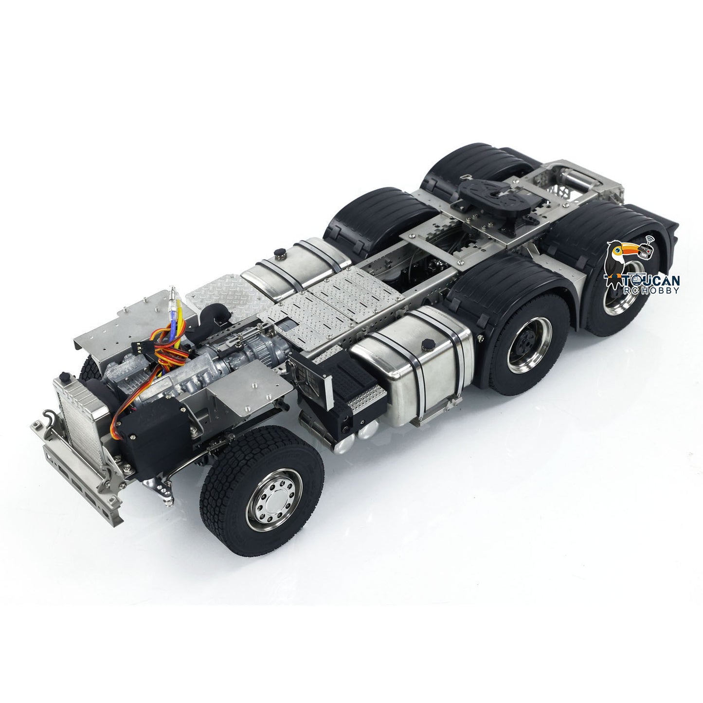 Metall-6x6-Chassis für 770S 1/14 RC-Sattelzugmaschine, 3-Gang-Getriebe, Differentialsperrenachsen, mit Sound- und Lichtsystem