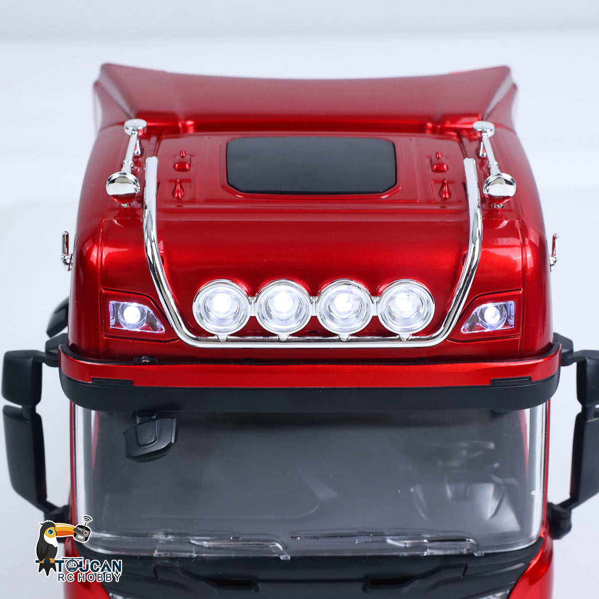 TOUCAN RC HOBBY HUINA RTR 1/24 Remote Control Tractor Truck 770S W/ Light Sound System Manual Support Legs Tail Board 3Axle Semi Flatbed Trailer