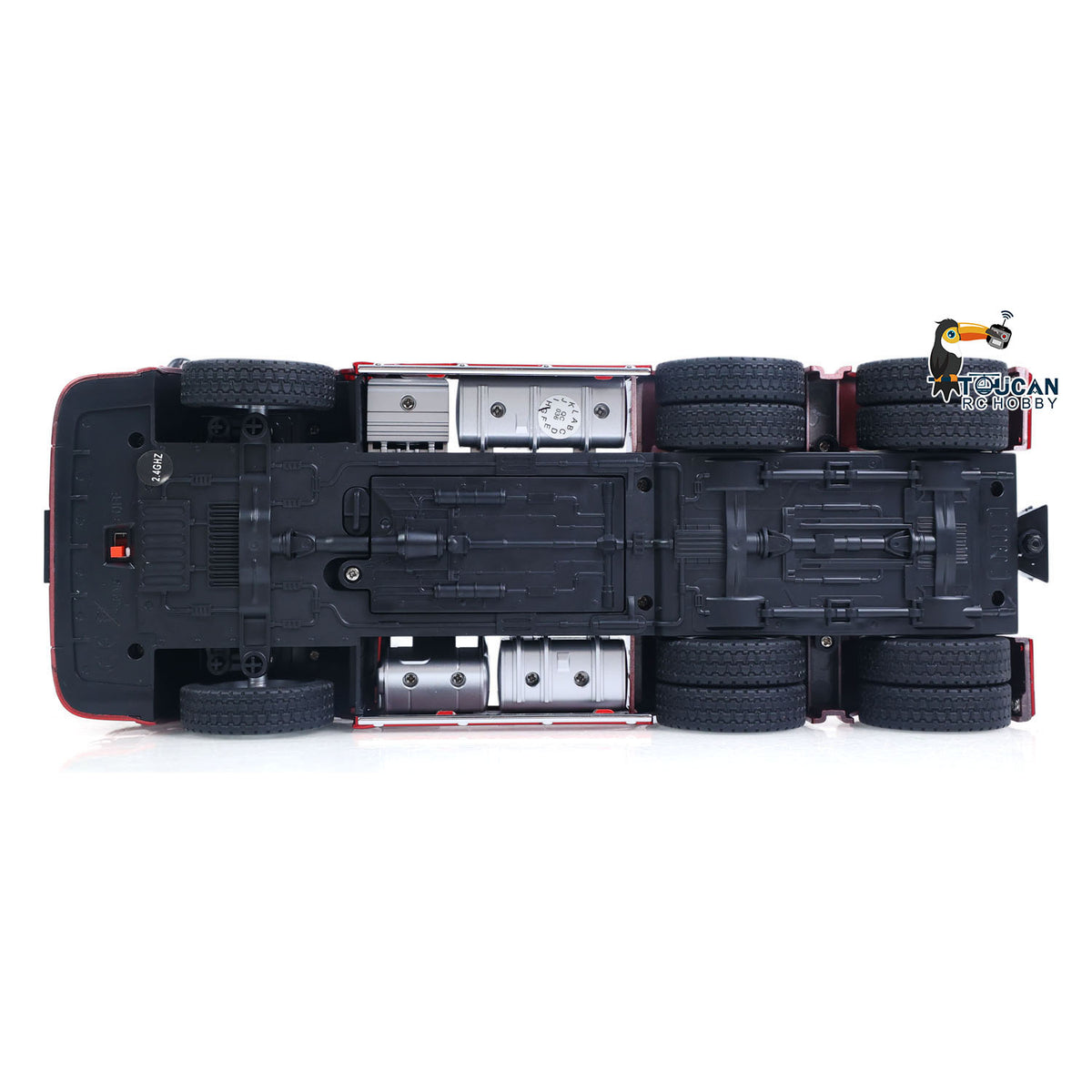 TOUCAN RC HOBBY HUINA RTR 1/24 Remote Control Tractor Truck 770S W/ Light Sound System Manual Support Legs Tail Board 3Axle Semi Flatbed Trailer