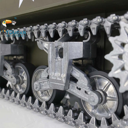 Henglong 1/16 Profession TK7.0 USA M4A3 Sherman 3898 RTR RC Tank BB IR Smoke 360 Degrees Turret Metal Tracks Sprockets Idlers Road Wheels