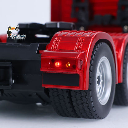 TOUCAN RC HOBBY HUINA RTR 1/24 Remote Control Tractor Truck 770S W/ Light Sound System Manual Support Legs Tail Board 3Axle Semi Flatbed Trailer