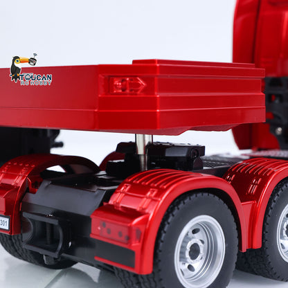 TOUCAN RC HOBBY HUINA RTR 1/24 Remote Control Tractor Truck 770S W/ Light Sound System Manual Support Legs Tail Board 3Axle Semi Flatbed Trailer