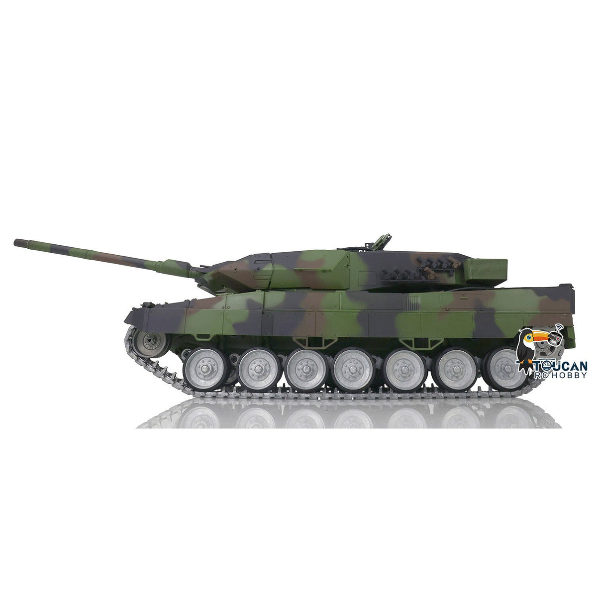 Henglong 1/16 TK7.0 3889 Leopard2A6 RTR RC Tank FPV Barrel Recoil BB IR Smoke 360 Degrees Turret Metal Tracks Road Drive Idler Wheels Gearbox