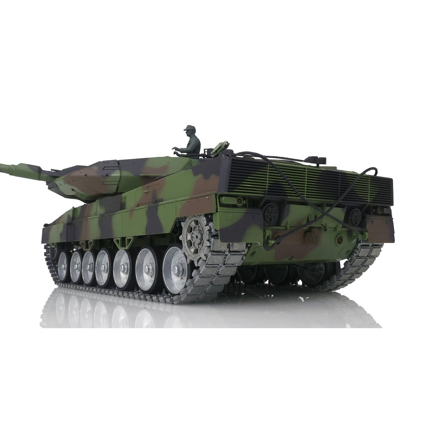 Henglong 1/16 TK7.0 German Leopard2A6 RTR RC Tank Model 3889 IR BB Smoke Barrel Recoil 360 Degrees Turret Metal Tracks Sprockets Idlers Road Wheels Gearbox