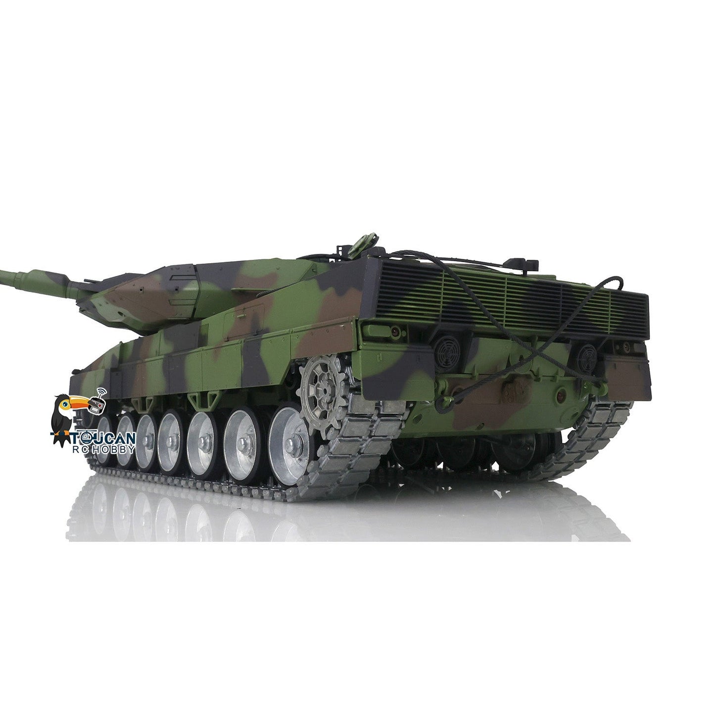 Henglong 1/16 TK7.0 3889 Leopard2A6 RTR RC Tank FPV Barrel Recoil BB IR Smoke 360 Degrees Turret Metal Tracks Road Drive Idler Wheels Gearbox