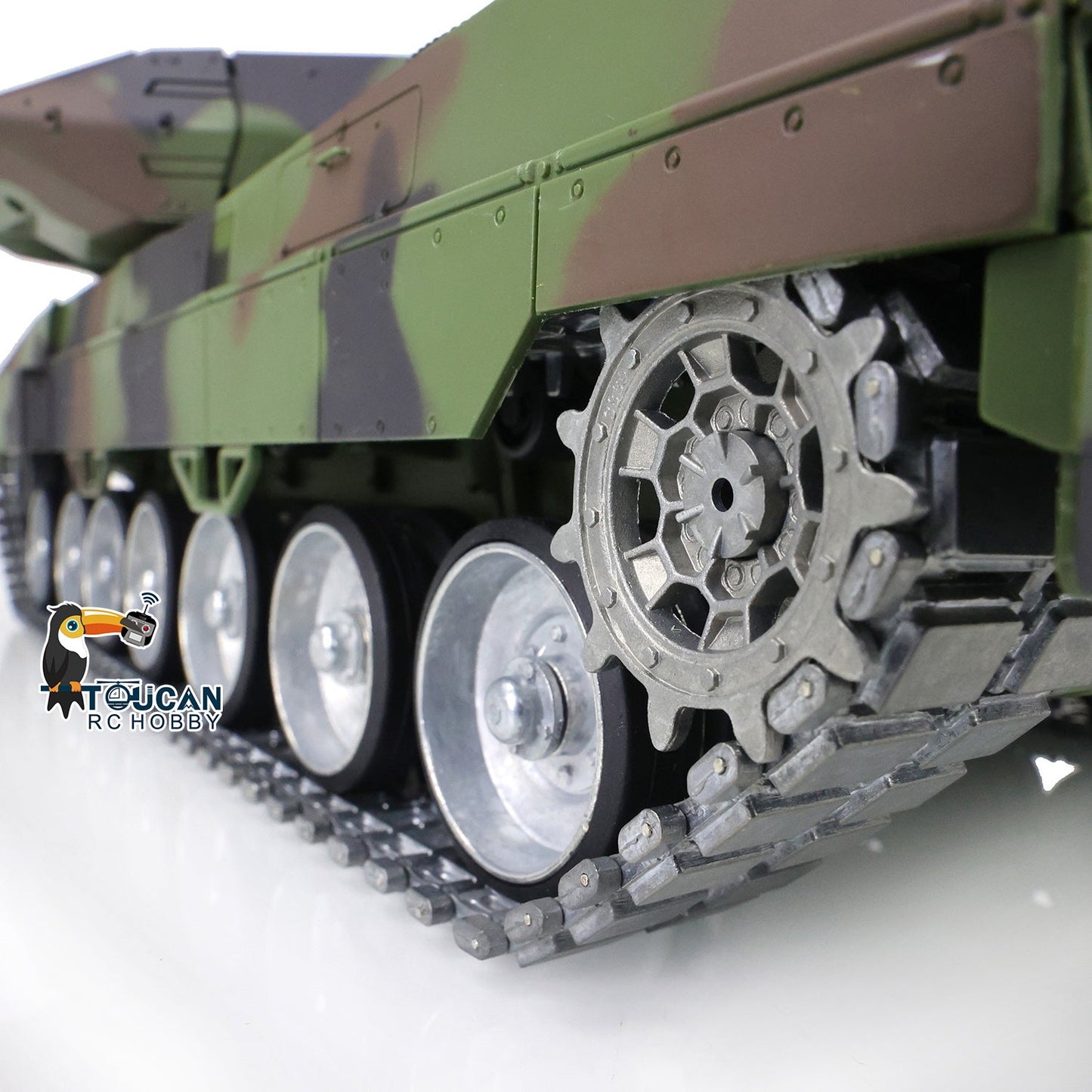 Henglong 1/16 TK7.0 3889 Leopard2A6 RTR RC Tank FPV Barrel Recoil BB IR Smoke 360 Degrees Turret Metal Tracks Road Drive Idler Wheels Gearbox