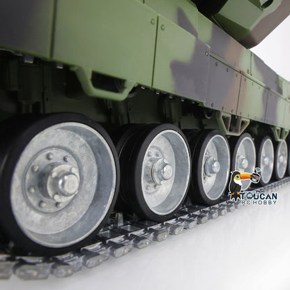 Henglong 1/16 TK7.0 3889 Leopard2A6 RTR RC Tank FPV Barrel Recoil BB IR Smoke 360 Degrees Turret Metal Tracks Road Drive Idler Wheels Gearbox