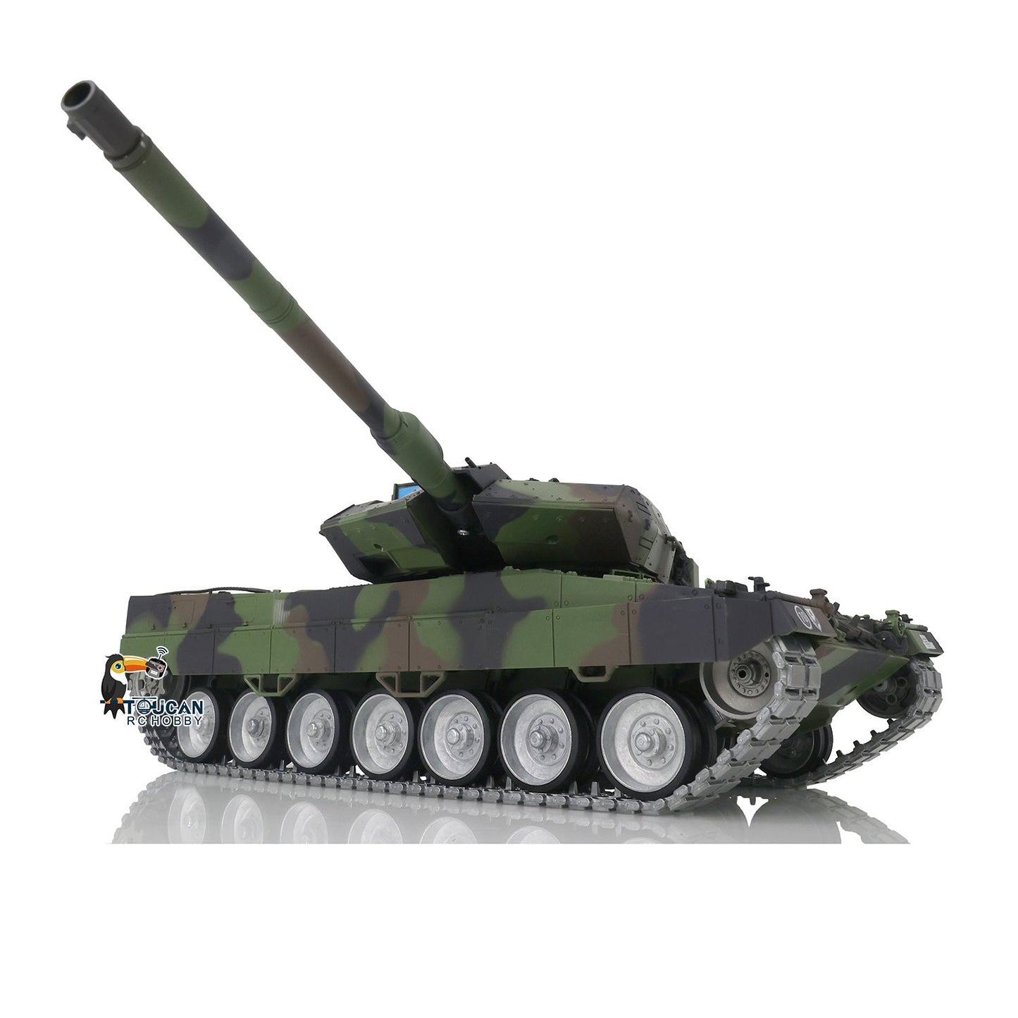 Henglong 1/16 TK7.0 3889 Leopard2A6 RTR RC Tank FPV Barrel Recoil BB IR Smoke 360 Degrees Turret Metal Tracks Road Drive Idler Wheels Gearbox