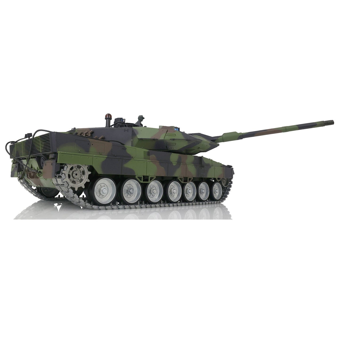 Henglong 1/16 TK7.0 German Leopard2A6 RTR RC Tank Model 3889 IR BB Smoke Barrel Recoil 360 Degrees Turret Metal Tracks Sprockets Idlers Road Wheels Gearbox