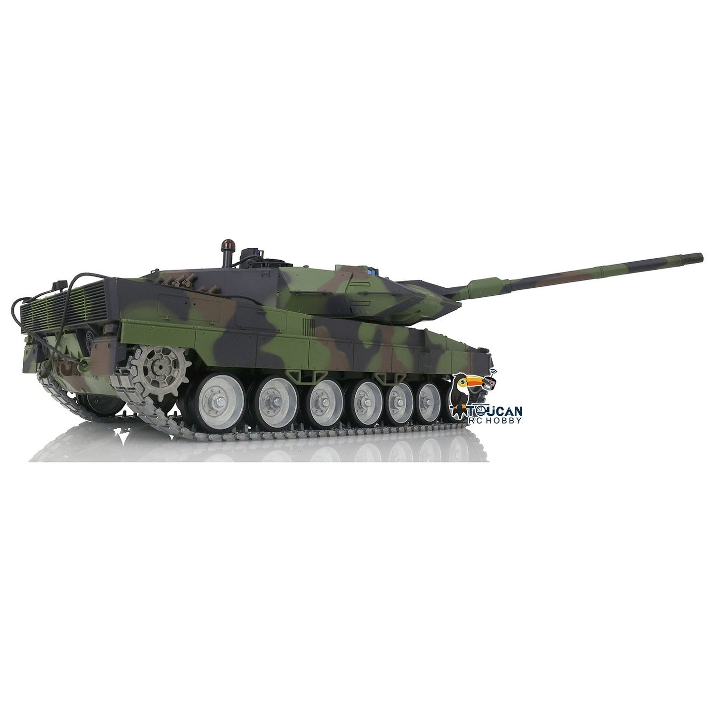 Henglong 1/16 TK7.0 3889 Leopard2A6 RTR RC Tank FPV Barrel Recoil BB IR Smoke 360 Degrees Turret Metal Tracks Road Drive Idler Wheels Gearbox