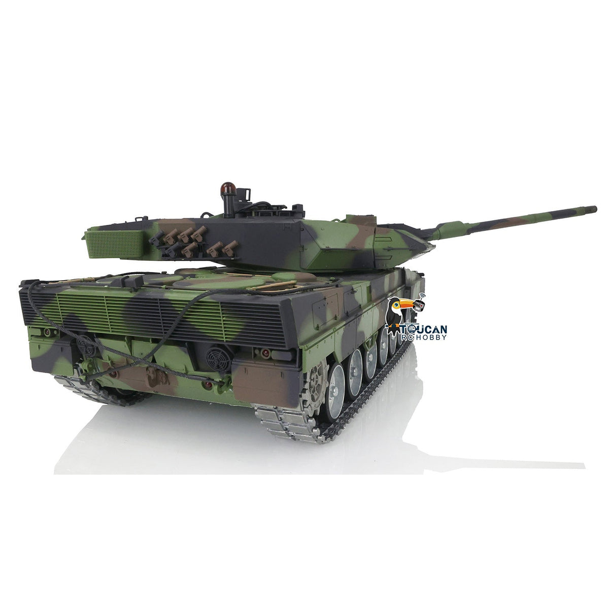 Henglong 1/16 TK7.0 3889 Leopard2A6 RTR RC Tank FPV Barrel Recoil BB IR Smoke 360 Degrees Turret Metal Tracks Road Drive Idler Wheels Gearbox