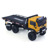 1/18 Remote Control Flatbed Truck 6*6 Electric RC Off Road Vehicle Model Metal Chassis Gear Light System Flysky Radio No Sounds