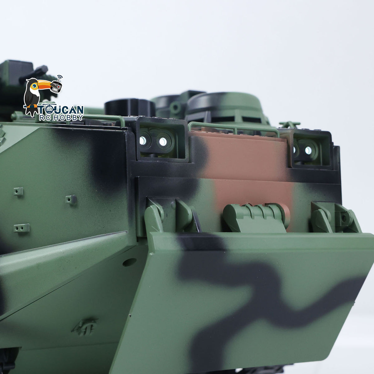 TOUCAN RC HOBBY Tongde 1/16 RC Armored Vehicle TD3.0 Infrared Combat Tanks 320degrees Rotating Gun Underwater Thruster Smoke Sound LED Lights