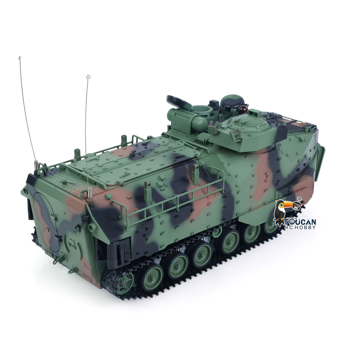 TOUCAN RC HOBBY Tongde 1/16 RC Armored Vehicle TD3.0 Infrared Combat Tanks 320degrees Rotating Gun Underwater Thruster Smoke Sound LED Lights