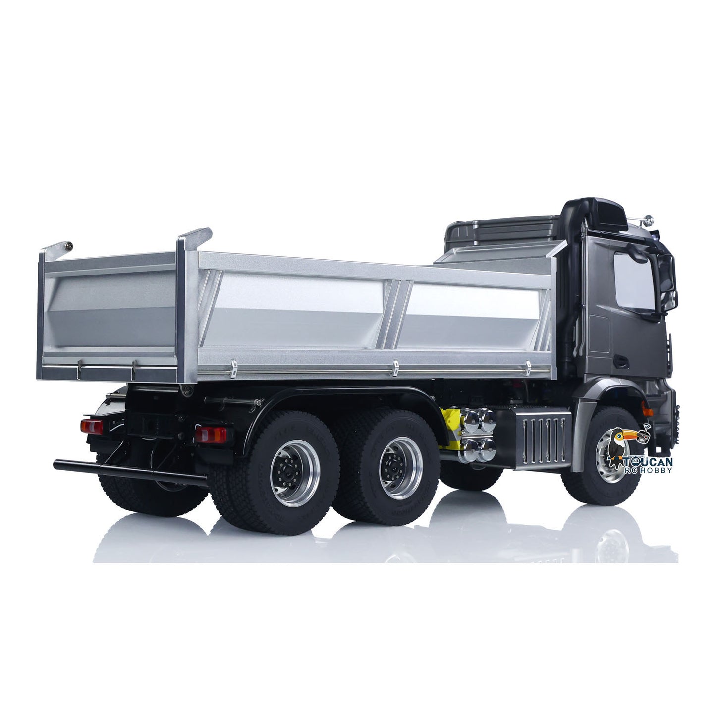 Schnelles freies Verschiffen Metall-Chassis-Modell RTR 1/14 RC Hydraulischer Dumper 2-Gang-Fernbedienung Kipper Auto 3 Achsen KEINE Sperrdifferentialachse Radiobatterie