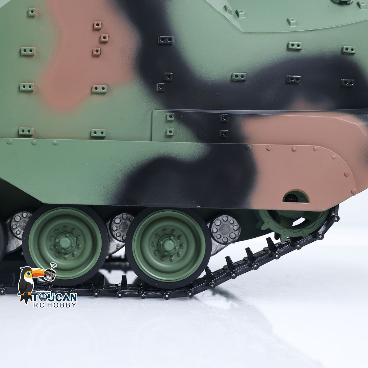 TOUCAN RC HOBBY Tongde 1/16 RC Armored Vehicle TD3.0 Infrared Combat Tanks 320degrees Rotating Gun Underwater Thruster Smoke Sound LED Lights