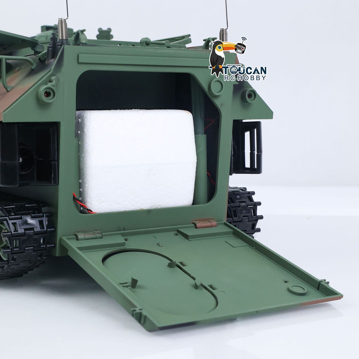 TOUCAN RC HOBBY Tongde 1/16 RC Armored Vehicle TD3.0 Infrared Combat Tanks 320degrees Rotating Gun Underwater Thruster Smoke Sound LED Lights