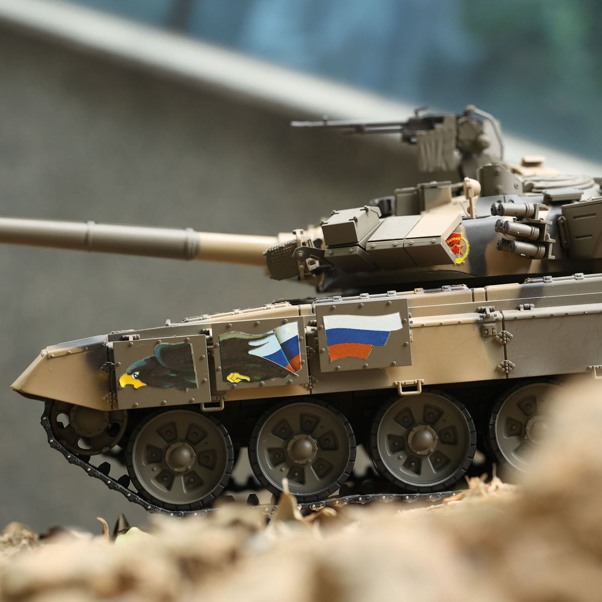 Henglong 1/16 TK7.1 3938 Russian T90 RTR RC Tank with 360 Degrees Turret BB IR Smoke Metal Chassis Idlers Sprockets Road Wheels Tracks Gearbox
