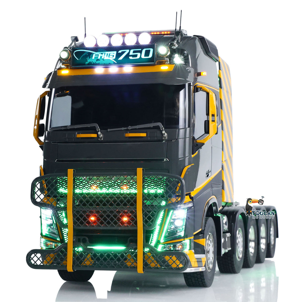 €150 OFF 11.11 BIG SALE Unitru 02 FH16 1/14 Remote Control Tractor Truck 10x10 Metal Chassis RTR RC Lorry Car Model ST8 Radio Battery Smoke Light 3Speed