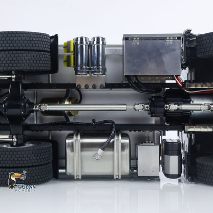 Schnelles freies Verschiffen Metall-Chassis-Modell RTR 1/14 RC Hydraulischer Dumper 2-Gang-Fernbedienung Kipper Auto 3 Achsen KEINE Sperrdifferentialachse Radiobatterie