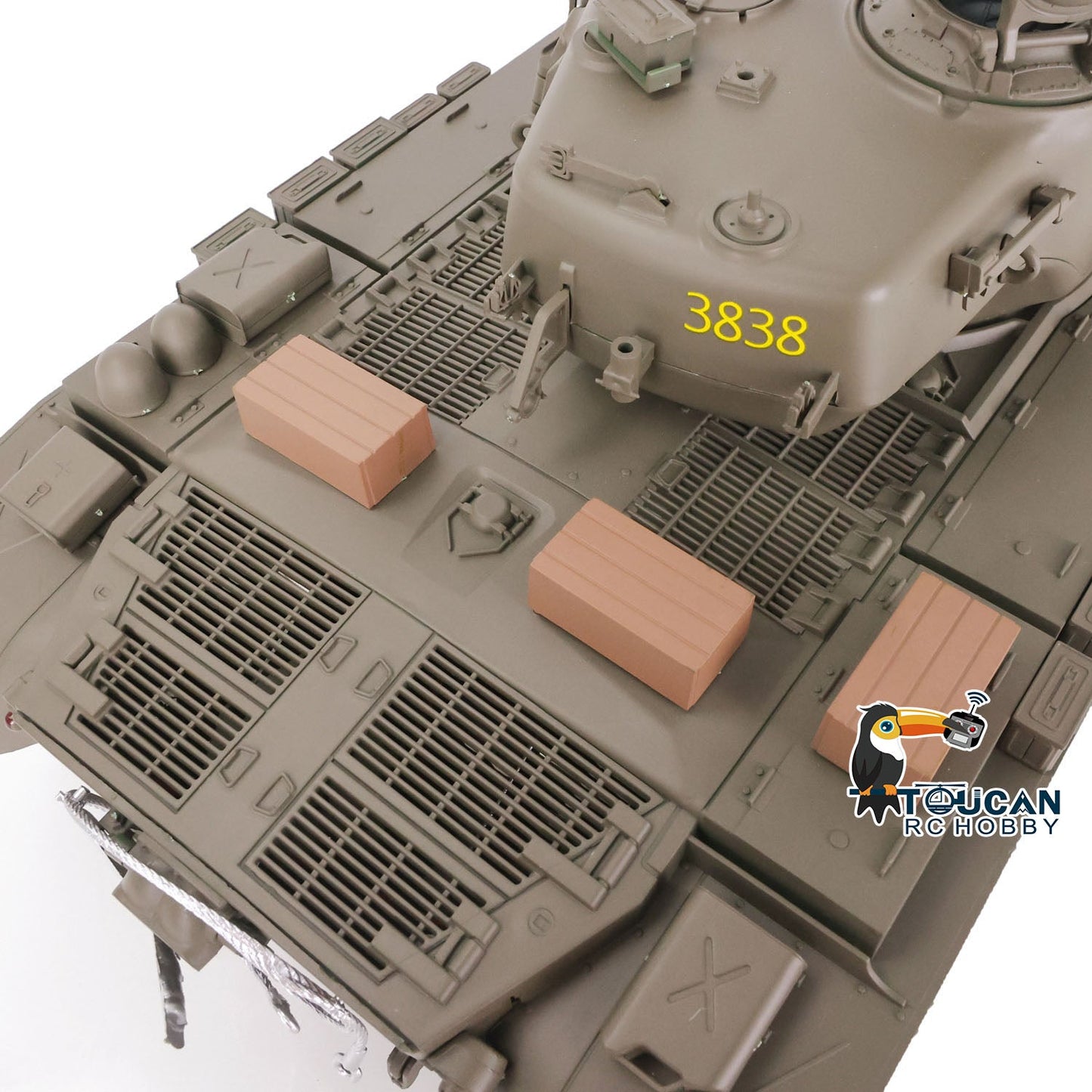 Henglong 1/16 TK7.0 Profession USA M26 RTR RC Tank 3838 360 Degrees Turret IR BB Unit Smoke Metal Sprockets Idlers Road Wheels Gearbox Tracks