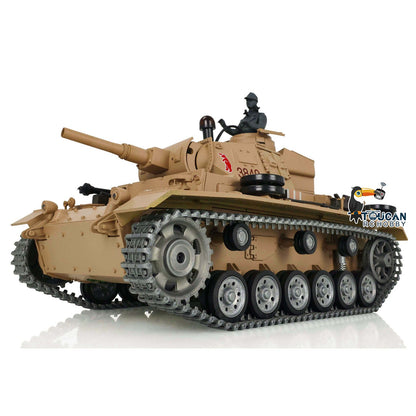Henglong 1/16 7.0 Profession German Panzer III H RTR RC Tank 3849 with 360 Degrees Turret IR BB Smoke Metal Sprockets Idlers Road Wheels Barrel Tracks Gearbox