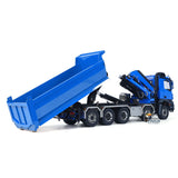 Toucanhobby 10x10 1/14 Metal RC Hydraulic Crane Dumper Truck 3-Speed Transmission Rear Axle Steering 9-Channel Reversing Valve for Indoor Play