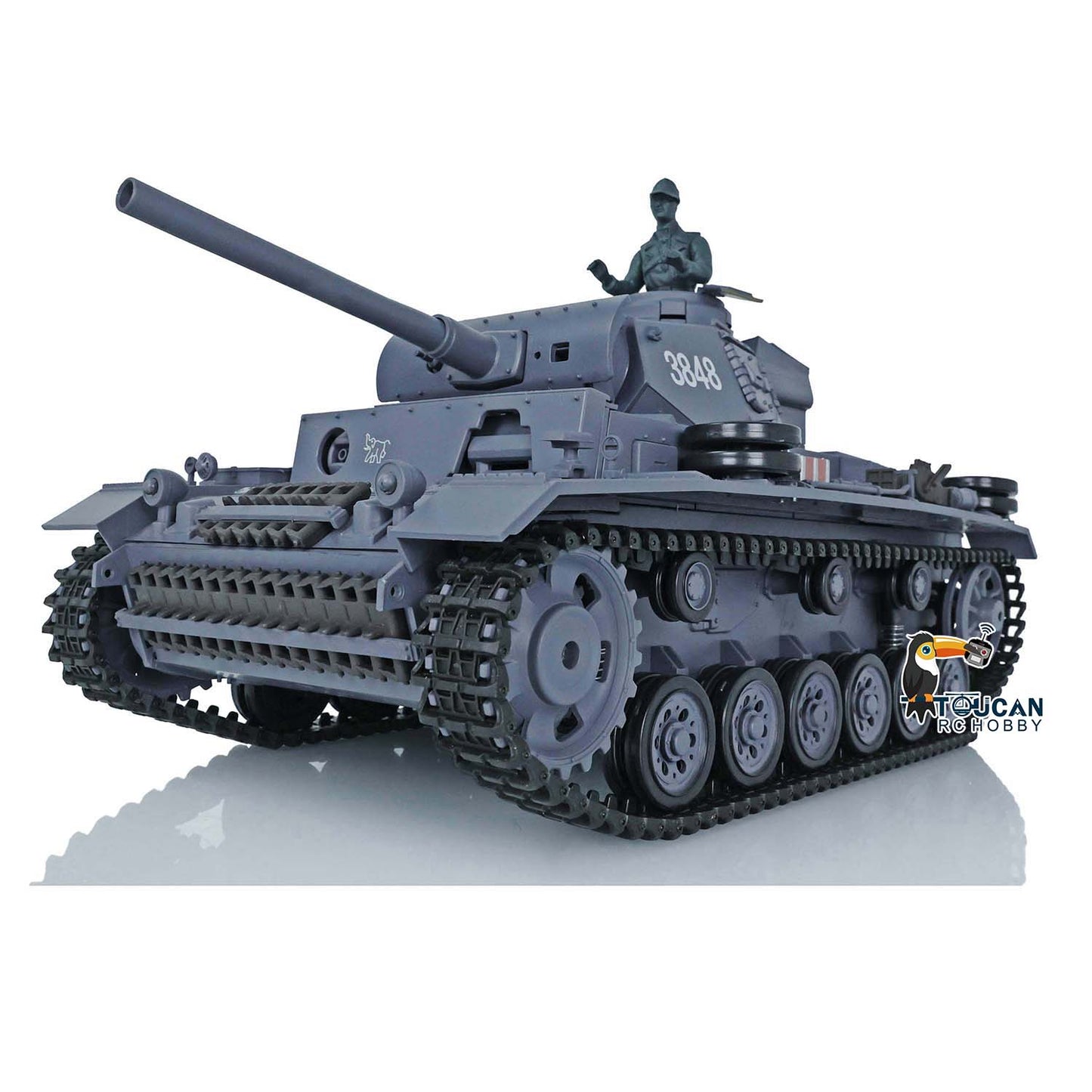 Henglong 1/16 TK7.0 Plastic German Panzer III L 3848 RTR RC Tank Model Infrared System BB Unit Smoke Lights 2 Sounds Metal Barrel