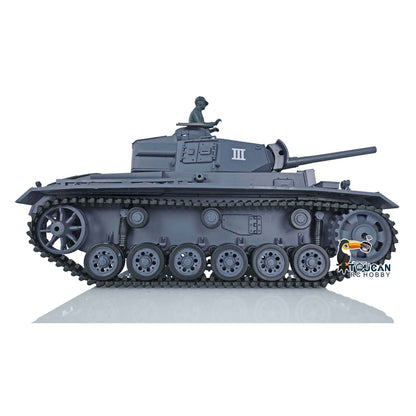 Henglong 1/16 Plastic 7.0 3848 3849 Panzer III H L RC Tank FPV 360 Degree Turret Infrared System BB Smoke Steel Driving Gearbox Metal Barrel