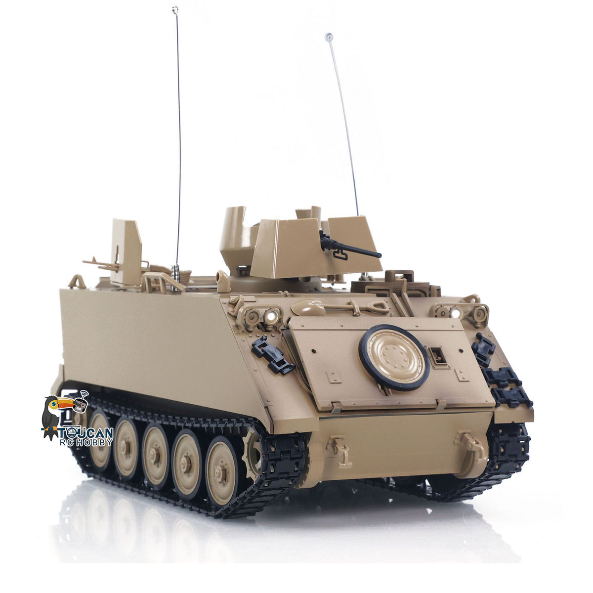 1/16 Tongde RC Tank M2412-B M113A1 ACAV Infrared 360 Turret Rotation Smoking Light Sound Remote Control Electric Model RTR