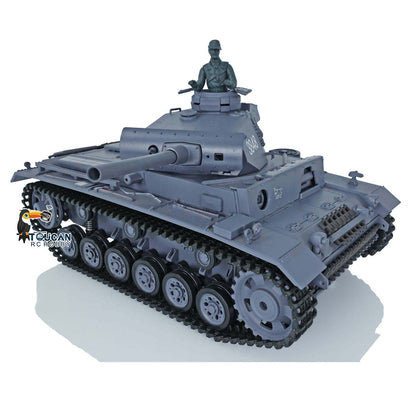 Henglong 1/16 TK7.0 Plastic German Panzer III L 3848 RTR RC Tank Model Infrared System BB Unit Smoke Lights 2 Sounds Metal Barrel