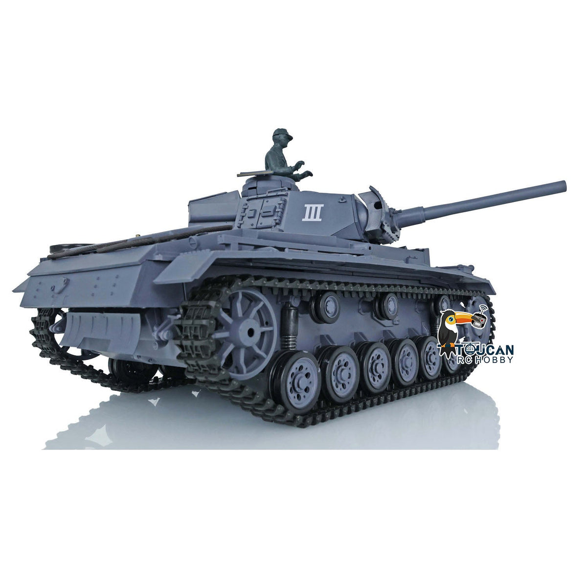 Henglong Plastic 1/16 TK7.0 German Panzer III H L RTR RC Tank 3848/3849 360 Degrees Turret Smoke Infrared System BB Unit Sounds Lights Metal Barrel