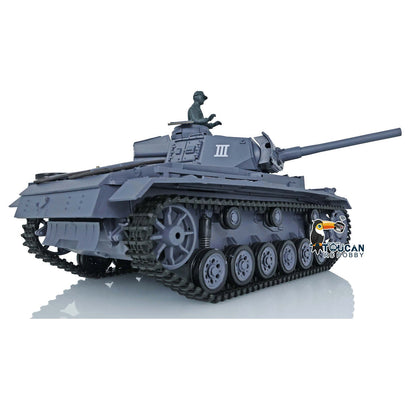 Henglong Plastic 1/16 TK7.0 German Panzer III H L RTR RC Tank 3848/3849 360 Degrees Turret Smoke Infrared System BB Unit Sounds Lights Metal Barrel