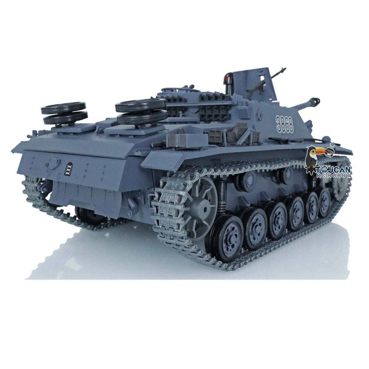 Henglong 1/16 TK7.0 Promotion 3868 German Stug III RTR RC Tank BB Unit IR Smoke Metal Tracks Idlers Sprockets Wheels Gearbox Barrel