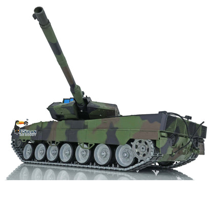 Henglong 1/16 TK7.0 3889 Leopard2A6 RTR RC Tank 360 Degrees Turret Barrel Recoil Smoke BB IR Metal Single Rubber Tracks Sprockets Idlers Wheels Gearbox