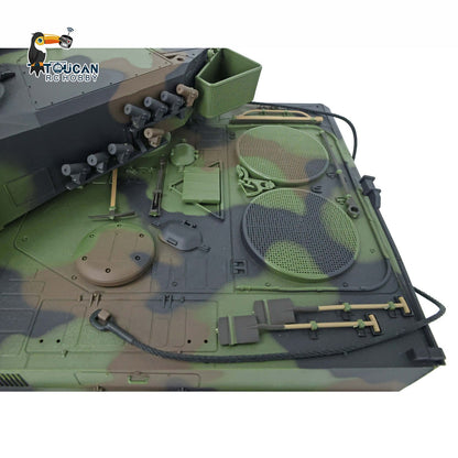 Henglong 1/16 TK7.0 Leopard2A6 RTR RC Tank 3889 with Barrel Recoil BB IR Smoke Metal Single Rubber Tracks Gearbox Sprockets Idlers Road Wheels