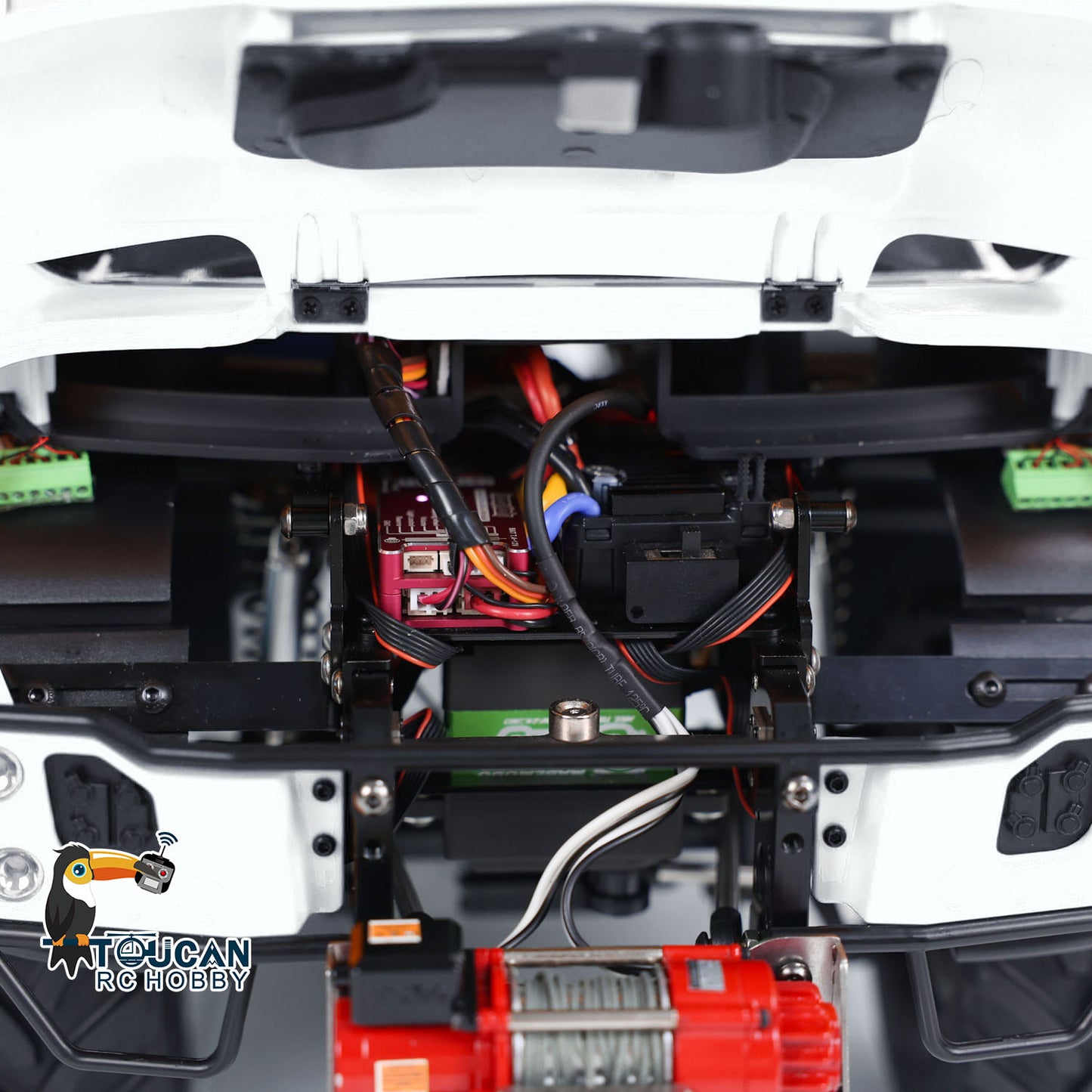 1/10 4X4 RC Car Off-Road Vehicle UNI U423 Winch Construction Truck 2-Speed Transmission Brushed Motor ESC Differential Lock