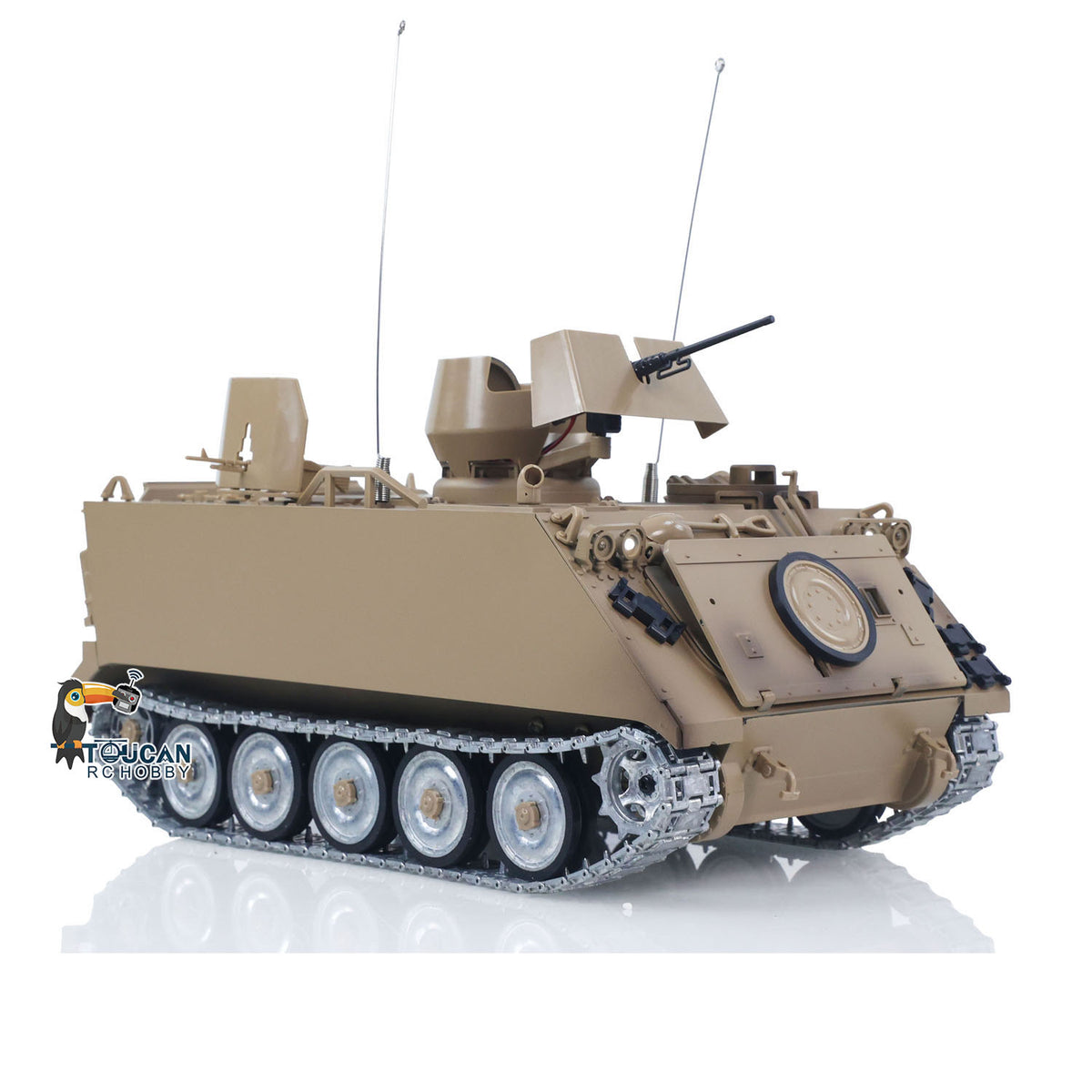 TOUCAN RC HOBBY Fast Free Shipping TD 1/16 RC Tank M2412-B M113A1 ACAV 360 Degree Turret Rotation Infrared System Metal Tracks Wheels Gearbox Smoke Unit Radio Control Military Model